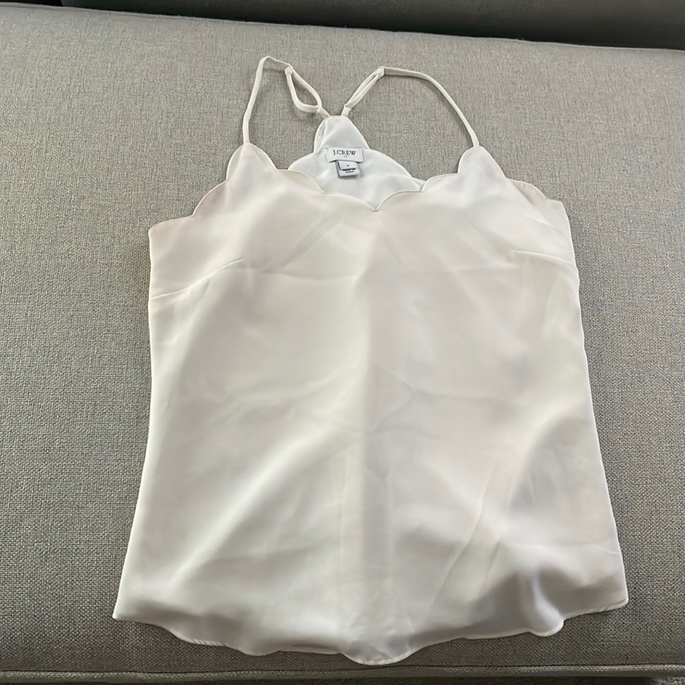 JCREW FACTORY white scallop top